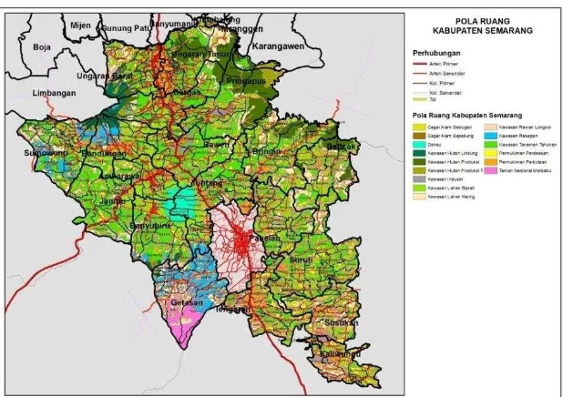 Gambar 3. Hasil Overlay Pola Ruang Kota Semarang dan Kabupaten Semarang  (Sumber: Analisis Penyusun, 2015) 