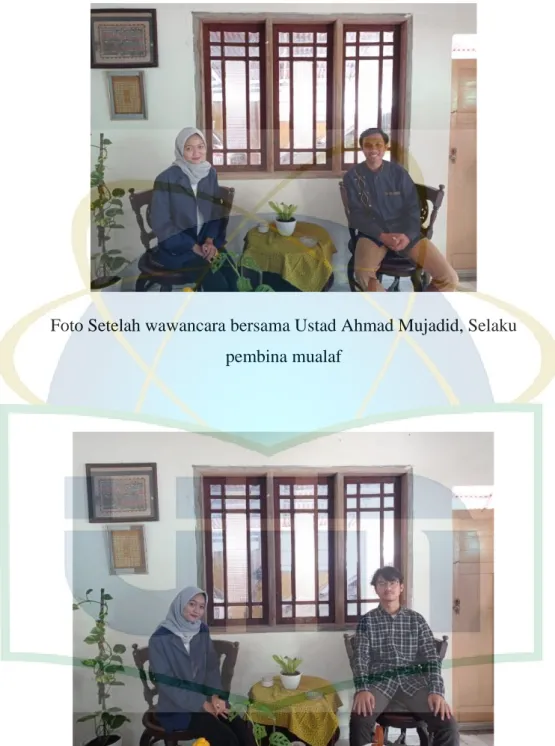 Foto Setelah wawancara bersama Ustad Ahmad Mujadid, Selaku  pembina mualaf 