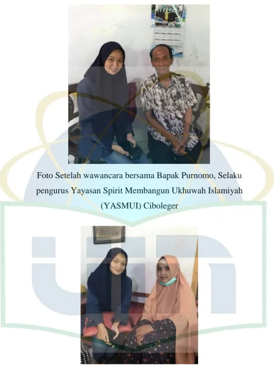 Foto Setelah wawancara bersama Bapak Purnomo, Selaku  pengurus Yayasan Spirit Membangun Ukhuwah Islamiyah 