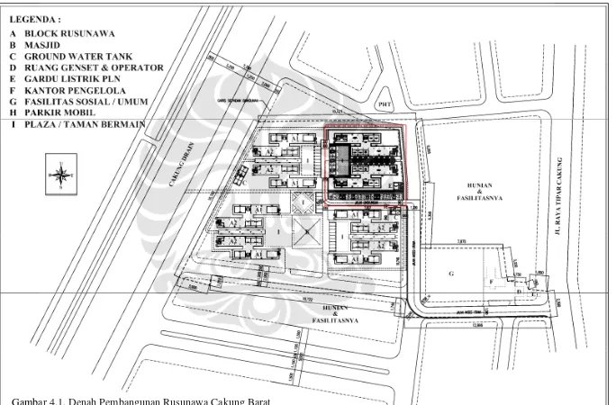 Gambar 4.1.  Denah Pembangunan Rusunawa Cakung Barat 