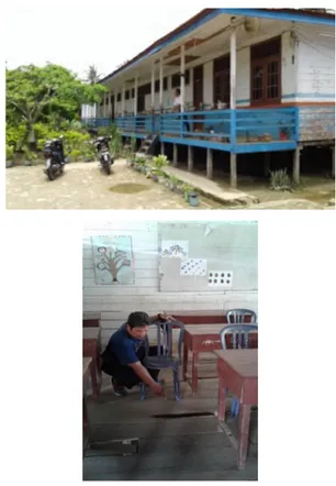 Gambar 1 . Bangunan Sekolah Dasar di Desa Aji  Kuning (Dokumentasi Pribadi 2018). 