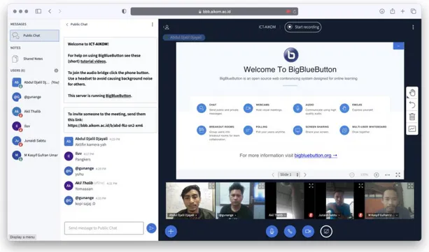 Gambar 7. Tampilan Pengujian Video Meeting BigBlueButton  