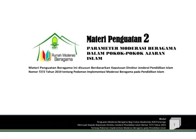 Materi Penguatan 2 PARAMETER MODERASI BERAGAMA DALAM POKOK-POKOK AJARAN ...