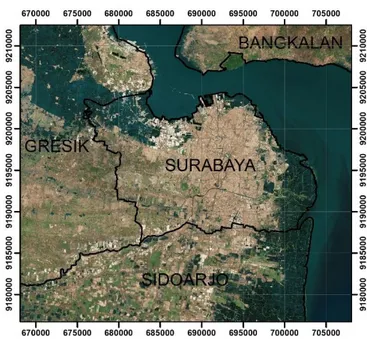 Gambar 1.  Kota Surabaya (Google Earth 2018) 