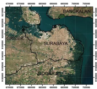 Gambar 1.  Kota Surabaya (Google Earth 2018) 