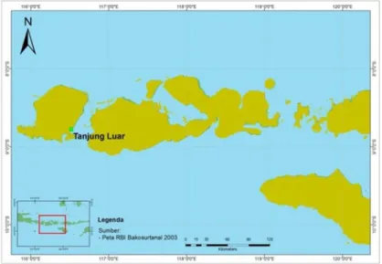 Gambar 1. Peta lokasi penelitian (Map of research location)       Sumber Peta: Peta RBI Bakosurtanal 2003 