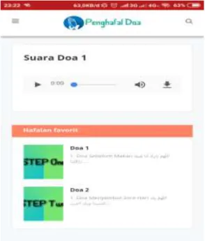 Gambar 10. Tampilan Halaman Audio Doa 