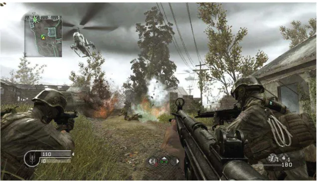 Gambar 1. Contoh antarmuka video game First Person Shooter (FPS) 