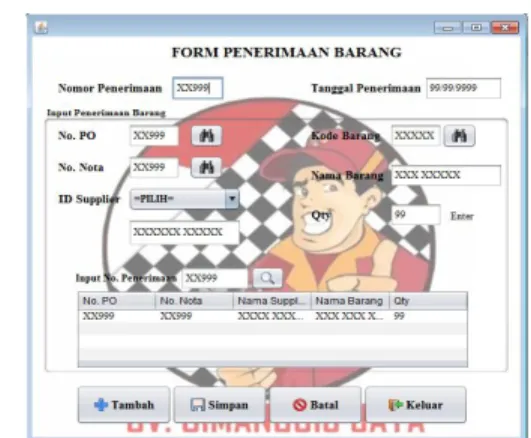 Gambar 4. Menu Utama  3.  Menu Purchase Order (PO) 