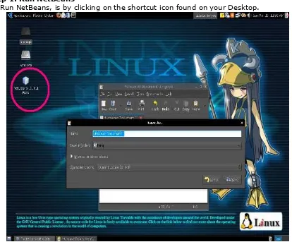 Figure 3.12: Running NetBeans using shortcut icon on desktop