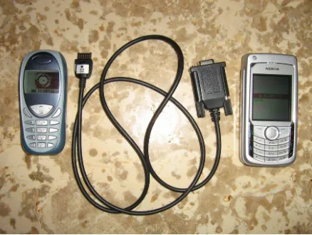 Gambar 10. Siemens C55, Kabel Data Serial Dan Nokia 6681