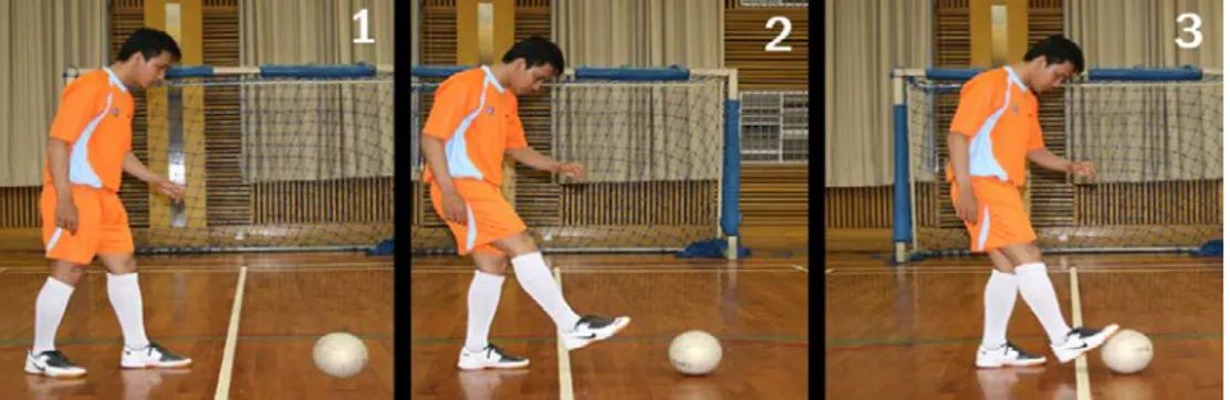 Gambar 3. Teknik Menahan Bola Dengan Telapak Kaki 
