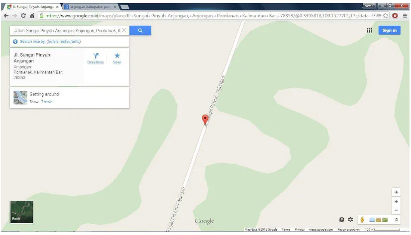 Gambar 3 : Google Maps, tambak CV. Zamrud Borneo Anguilla di Jl. 