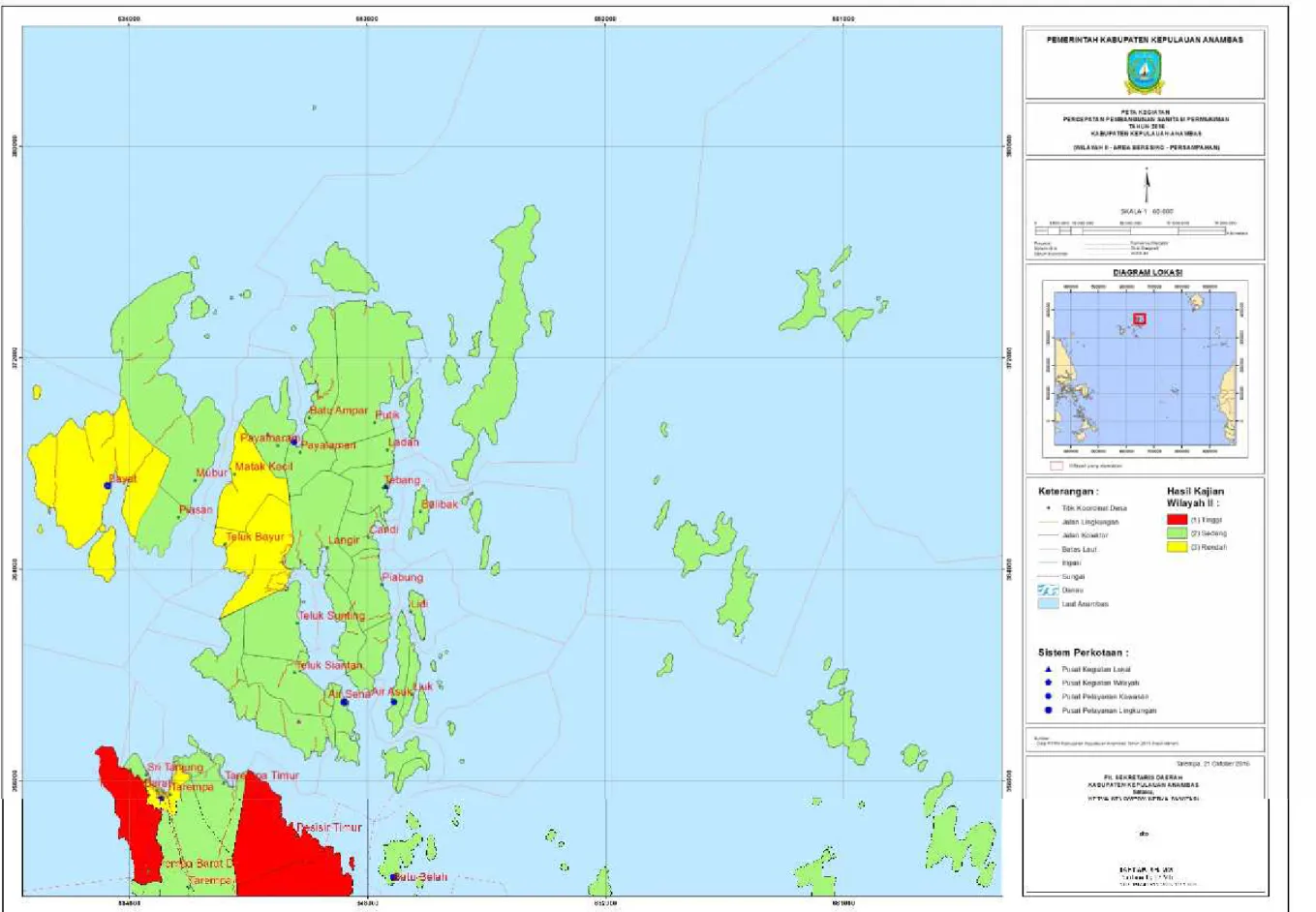 Gambar 2.11.b Peta Area Berisiko Persampahan Kabupaten Kepulauan Anambas (Wilayah Kajian II)