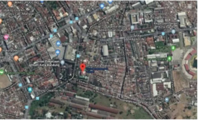 Gambar 2. 3 :  Peta lokasi DPRD Kota Bandung  Sumber : Google Earth 