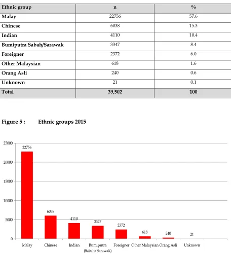 Table 7 : Ethnic groups 2015 