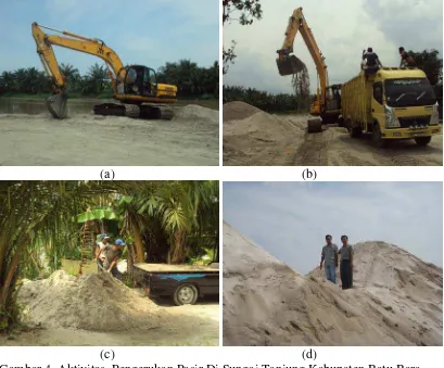 Gambar 4. Aktivitas  Pengerukan Pasir Di Sungai Tanjung Kabupaten Batu Bara 