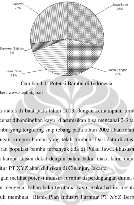 Gambar 1.1  Potensi Bambu di Indonesia 