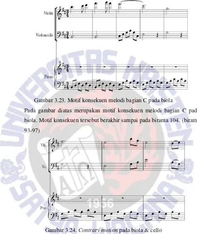 Gambar 3.23. Motif konsekuen melodi bagian C pada biola 