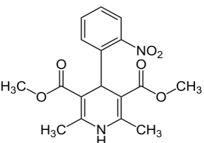 Gambar 2.1 Rumus Struktur Nifedipin           (DepKes RI, 1995) 