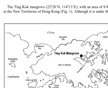 Fig. 1. A map of Hong Kong showing the location of the Ting Kok mangrove.