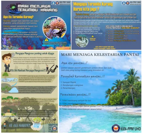 Gambar 2.  Leaflet ekosistim pesisir yang digunakan dalam pendidikan lingkungan pesisir 
