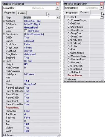 Gambar 1.7. Properties dan Even GroupBox  