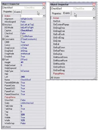 Gambar 1.8. Properties dan Even CheckBox 