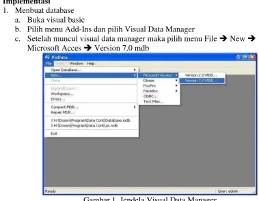 Gambar 1. Jendela Visual Data Manager 