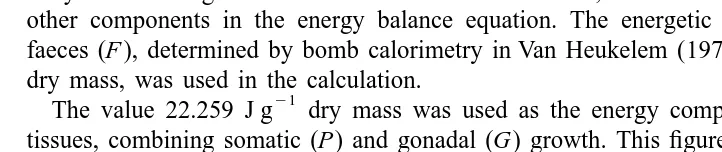 Table 2Components of the energy balance equation for