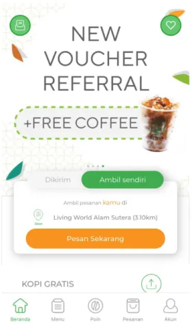 Gambar 3.6 Tampilan Awal Aplikasi Fore Coffee 