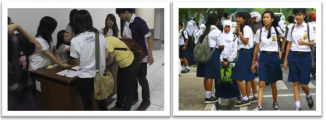 Gambar 1.2 Kebiasaan remaja perempuan membawa tas  Sumber : Dok pribadi &amp; www.google.com/siswiSMP/2014/12/9 
