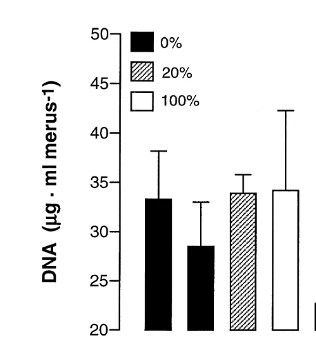 Fig. 5. Effects of food ration and time on DNA content per ml of merus in adult male snow crab
