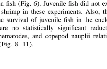 Fig. 5. Mean proportion of juvenile shrimp surviving in the enclosures. Error bars are 6S.E.