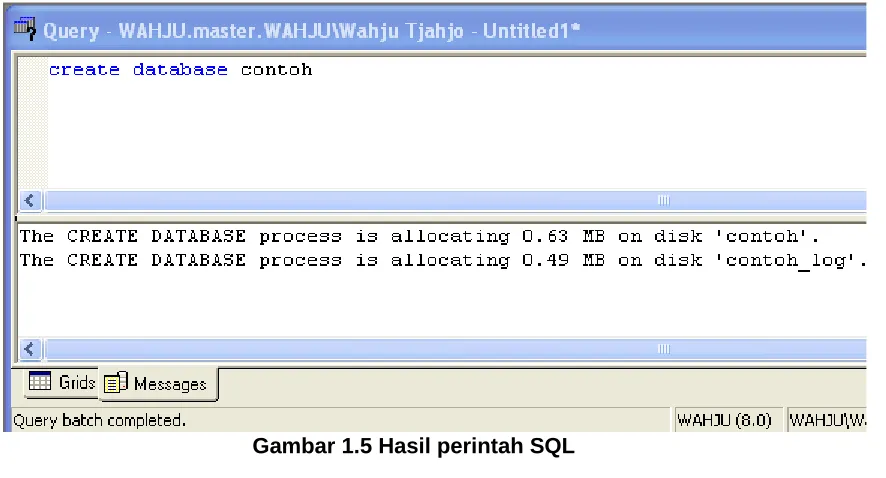 Gambar 1.5 Hasil perintah SQL