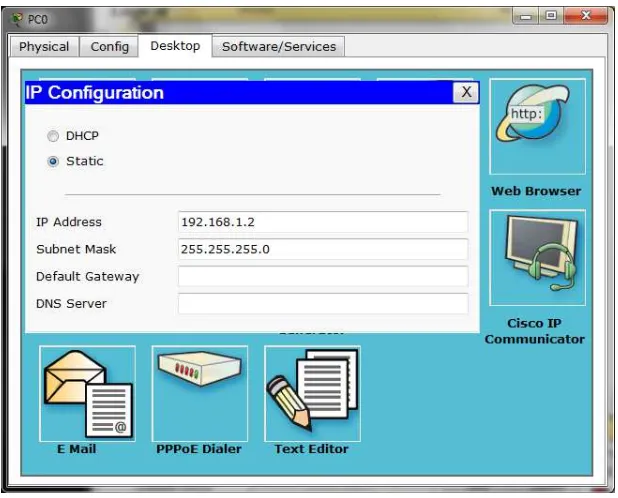 Gambar 3.9 Konfigurasi IP address pada PC 
