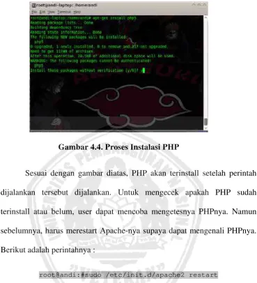 Gambar 4.4. Proses Instalasi PHP 