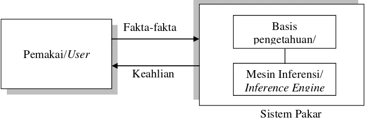 Gambar 2.1 Fungsi dasar dari suatu sistem pakar (Sumber : Giarratano and Riley, 2005) 