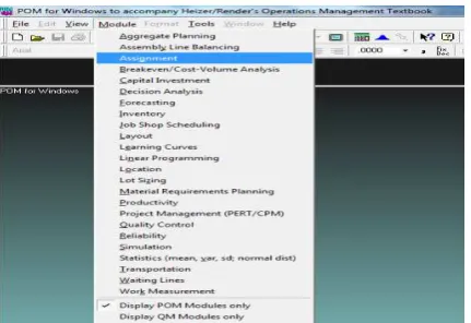 Gambar 4. Tampilan POM QM For Windows 
