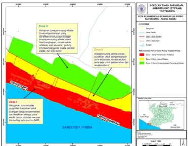 Gambar  6.    Peta  Rekomendasi  Penataan  Ruang  Kawasan  Pantai  Baru  dan  Pantai Kuwaru 