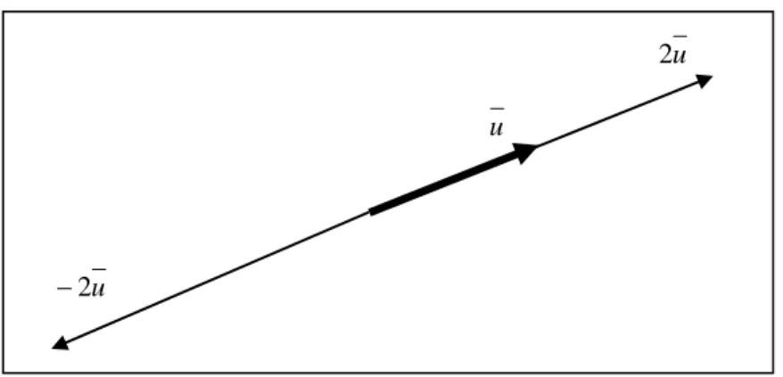 Gambar 4.2  Ilustrasi perkalian vektor dengan skalar  Secara analitis, kedua operasi  pada vektor diatas dapat  dijelaskan sebagai berikut : 