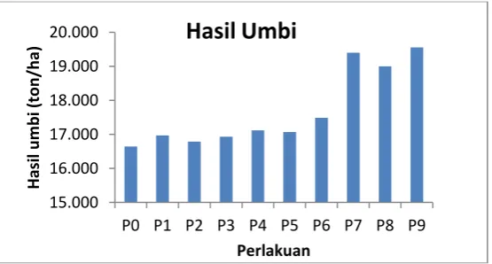 Tabel 11. Rerata  hasil umbi per hektar 