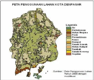 Gambar 9. Diagram proporsi penggunaan lahan Kota Denpasar. Sumber : SLHD Kota Denpasar, 2008