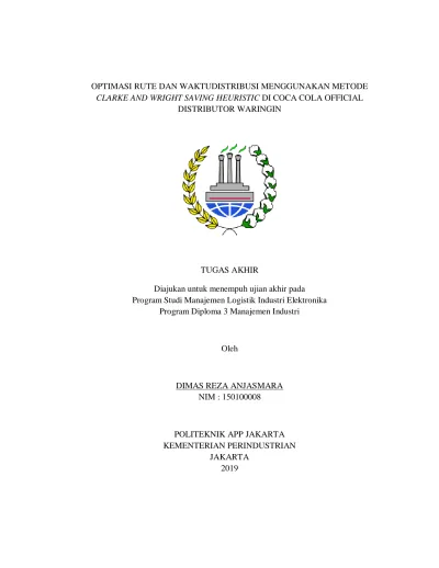 OPTIMASI RUTE DAN WAKTUDISTRIBUSI MENGGUNAKAN METODE