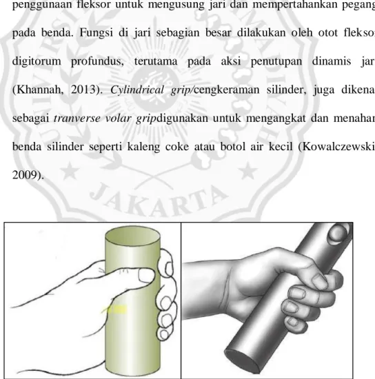 Gambar 2.3.3.a   Cylindrical Grip (Durouz, 2014.,&amp; Cech, 2011) 