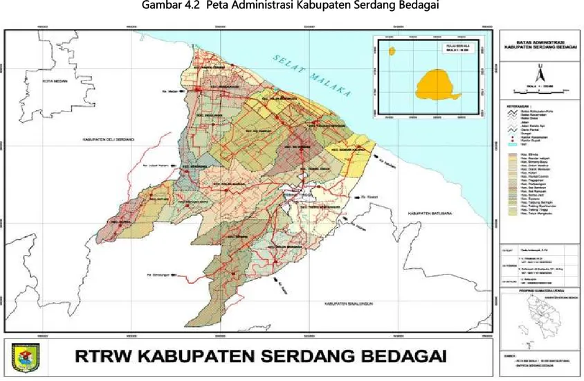 Gambar 4.2  Peta Administrasi Kabupaten Serdang Bedagai 