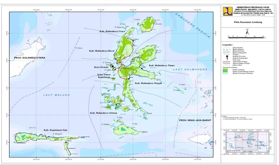 Gambar 3.1 Peta Rencana Pengembangan Kawasan Lindung  di Provinsi Maluku Utara