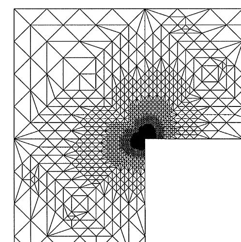 Fig. 6. FEM triangulation with 1990 nodes.
