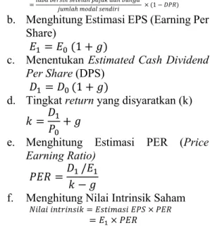 Tabel 9.  Hasil Perhitungan Penilaian Saham  PT Indocement Tunggal Prakarsa Tbk 