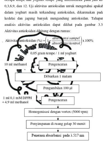 Gambar 3.3 Skema Analisis Aktivitas Antioksidan Sumber: ( Subagio and Morita, 2001) 